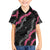 Guam Bougainvillea Lei Family Matching Off The Shoulder Long Sleeve Dress and Hawaiian Shirt Chamorro Tribal Pattern