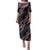 Guam Bougainvillea Lei Family Matching Puletasi and Hawaiian Shirt Chamorro Tribal Pattern