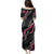 Guam Bougainvillea Lei Family Matching Puletasi and Hawaiian Shirt Chamorro Tribal Pattern
