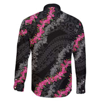 Guam Bougainvillea Lei Family Matching Tank Maxi Dress and Hawaiian Shirt Chamorro Tribal Pattern