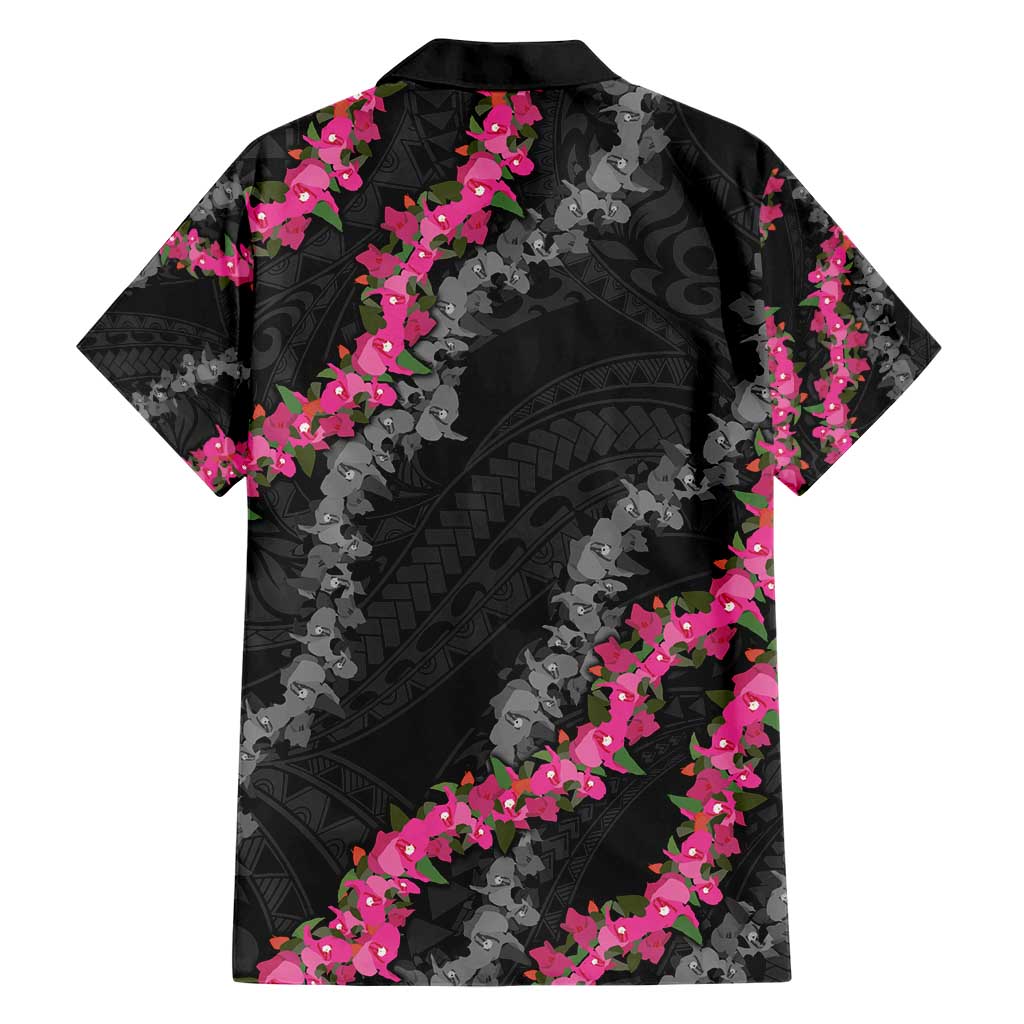Guam Bougainvillea Lei Hawaiian Shirt Chamorro Tribal Pattern