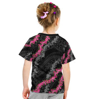 Guam Bougainvillea Lei Kid T Shirt Chamorro Tribal Pattern