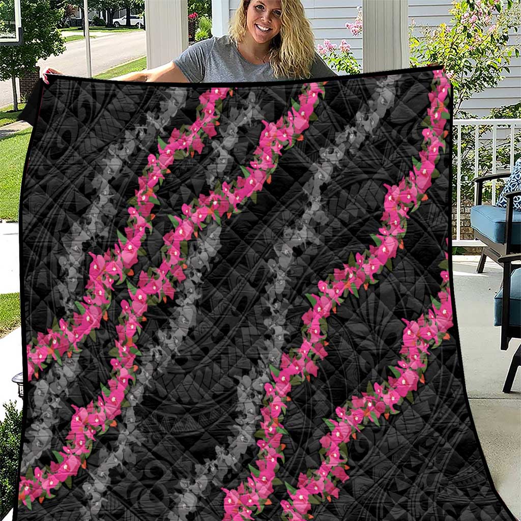 Guam Bougainvillea Lei Quilt Chamorro Tribal Pattern