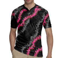 Guam Bougainvillea Lei Rugby Jersey Chamorro Tribal Pattern