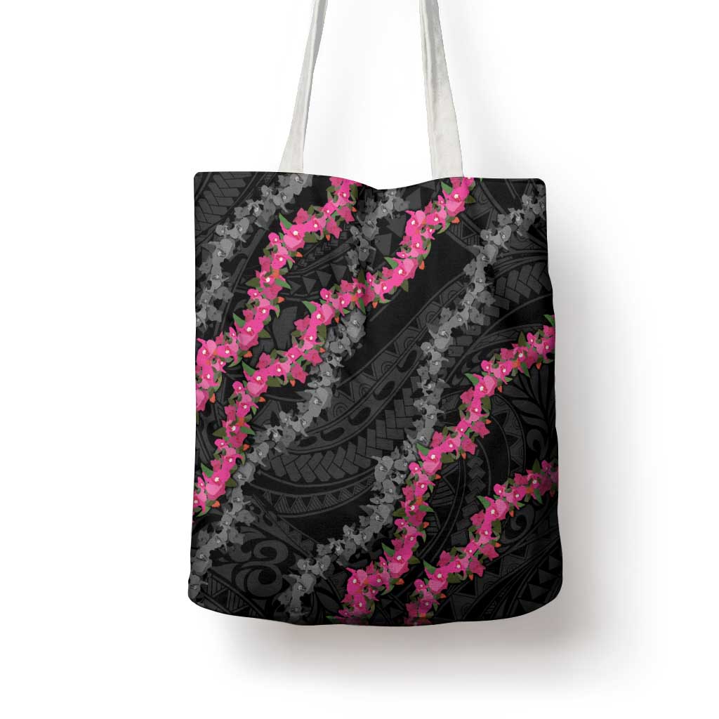Guam Bougainvillea Lei Tote Bag Chamorro Tribal Pattern - Polynesian Pride