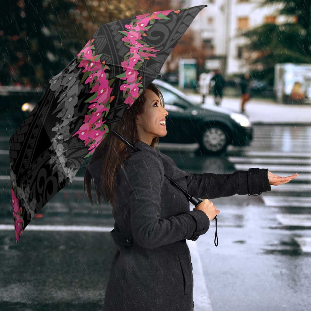 Guam Bougainvillea Lei Umbrella Chamorro Tribal Pattern - Polynesian Pride