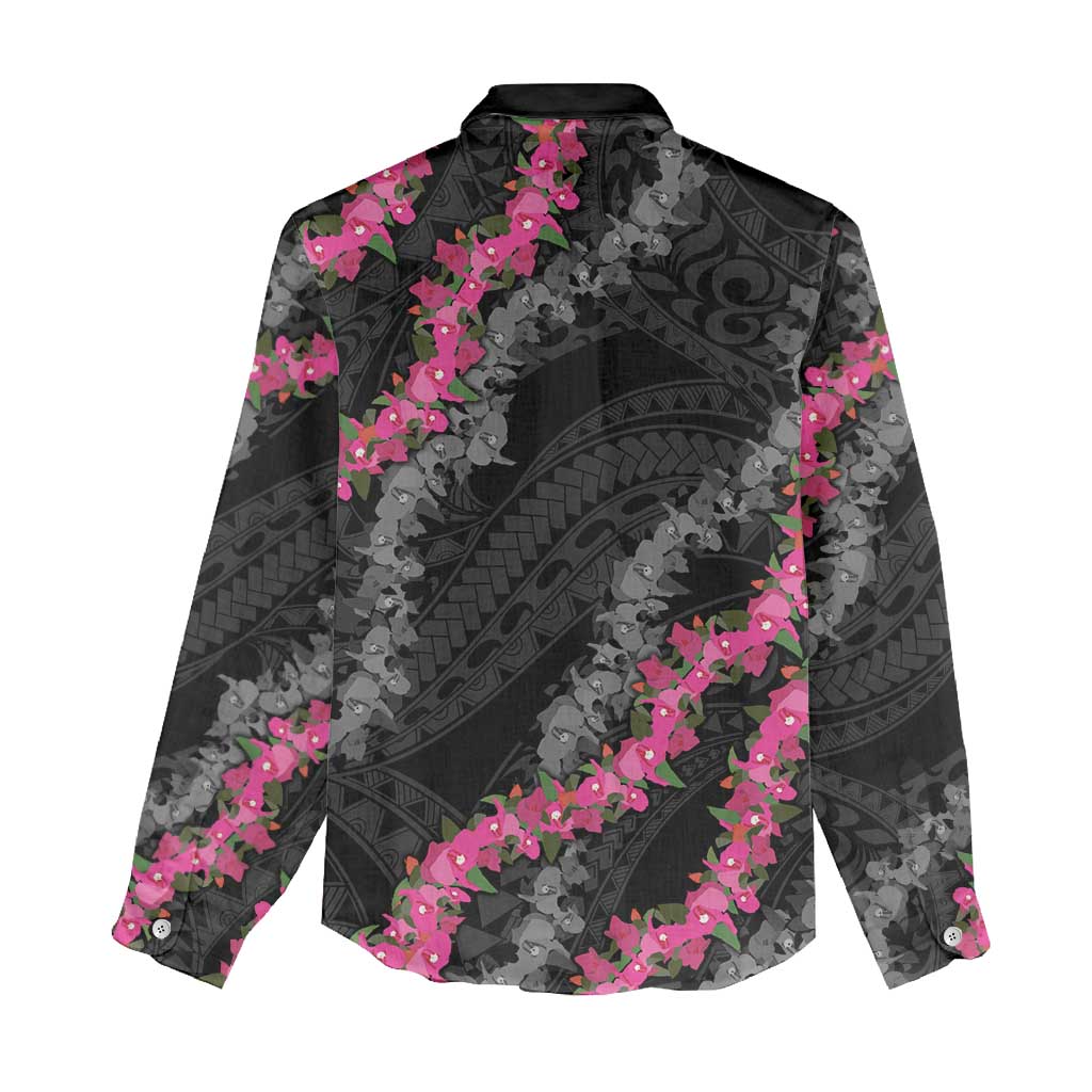 Guam Bougainvillea Lei Women Casual Shirt Chamorro Tribal Pattern LT9 - Polynesian Pride