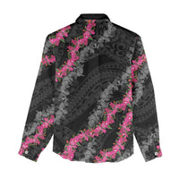 Guam Bougainvillea Lei Women Casual Shirt Chamorro Tribal Pattern LT9 - Polynesian Pride