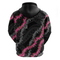 Guam Bougainvillea Lei Zip Hoodie Chamorro Tribal Pattern