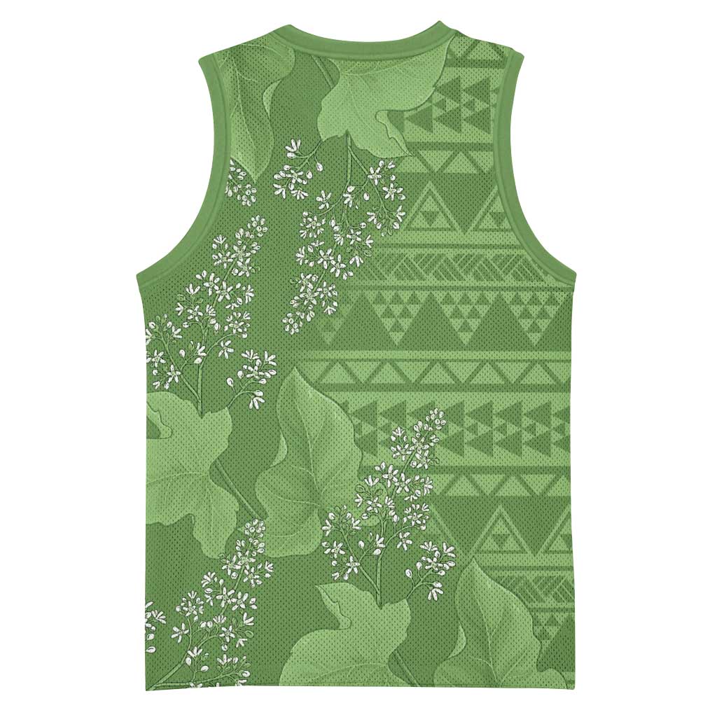 Hawaii Molokai Island Kukui Nut Flowers Basketball Jersey Tribal Kakau Pattern LT9 - Polynesian Pride