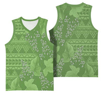 Hawaii Molokai Island Kukui Nut Flowers Basketball Jersey Tribal Kakau Pattern LT9 - Polynesian Pride