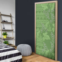 Hawaii Molokai Island Kukui Nut Flowers Door Cover Tribal Kakau Pattern - Polynesian Pride