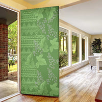 Hawaii Molokai Island Kukui Nut Flowers Door Cover Tribal Kakau Pattern - Polynesian Pride