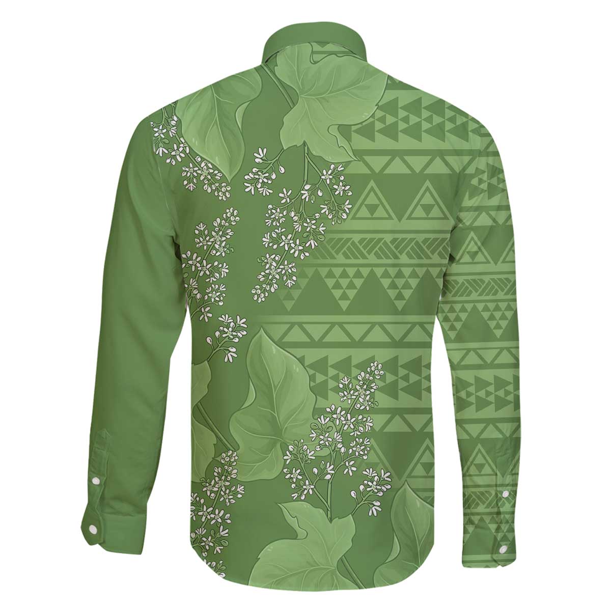 Hawaii Molokai Island Kukui Nut Flowers Family Matching Off The Shoulder Long Sleeve Dress and Hawaiian Shirt Tribal Kakau Pattern