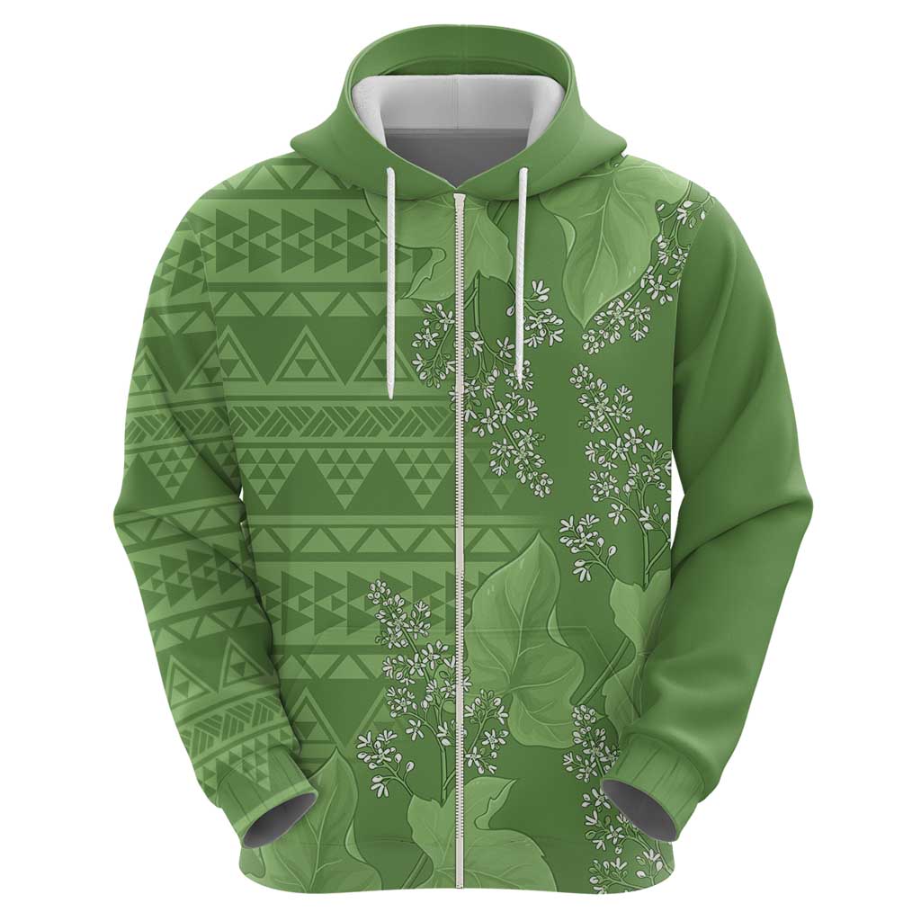 Hawaii Molokai Island Kukui Nut Flowers Hoodie Tribal Kakau Pattern