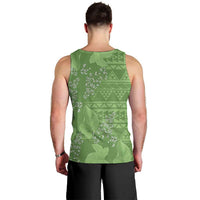 Hawaii Molokai Island Kukui Nut Flowers Men Tank Top Tribal Kakau Pattern