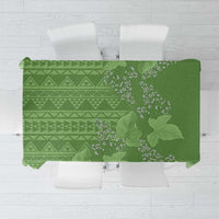 Hawaii Molokai Island Kukui Nut Flowers Tablecloth Tribal Kakau Pattern