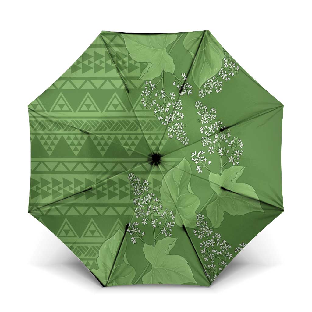 Hawaii Molokai Island Kukui Nut Flowers Umbrella Tribal Kakau Pattern - Polynesian Pride