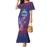 Custom Samoa 1962 Independence Day Custom Family Matching Mermaid Dress and Hawaiian Shirt Manuia le Aso Tuto'atasi Ula Nifo Blue Art