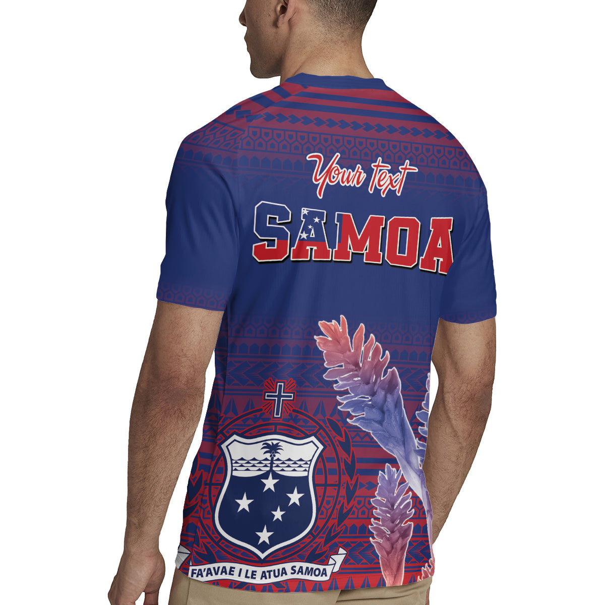 Custom Samoa 1962 Independence Day Custom Rugby Jersey Manuia le Aso Tuto'atasi Ula Nifo Blue Art