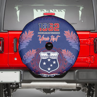 Custom Samoa 1962 Independence Day Custom Spare Tire Cover Manuia le Aso Tuto'atasi Ula Nifo Blue Art