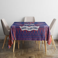 Custom Samoa 1962 Independence Day Custom Tablecloth Manuia le Aso Tuto'atasi Ula Nifo Blue Art