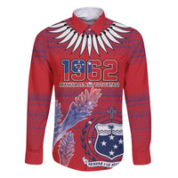 Custom Samoa 1962 Independence Day Custom Family Matching Mermaid Dress and Hawaiian Shirt Manuia le Aso Tuto'atasi Ula Nifo Red Art