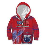 Custom Samoa 1962 Independence Day Custom Kid Hoodie Manuia le Aso Tuto'atasi Ula Nifo Red Art
