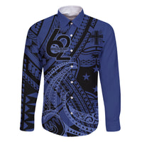 Custom Samoa 62nd Manuia le Aso Tuto'atasi Family Matching Tank Maxi Dress and Hawaiian Shirt Samoan Tatau Blue Art