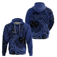 Custom Samoa 62nd Manuia le Aso Tuto'atasi Hoodie Samoan Tatau Blue Art