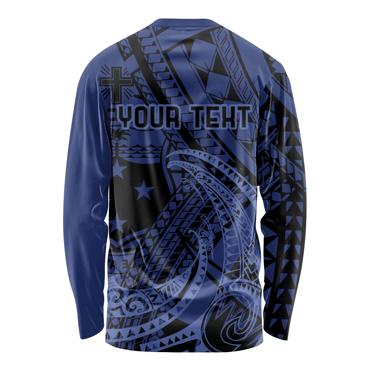 Custom Samoa 62nd Manuia le Aso Tuto'atasi Long Sleeve Shirt Samoan Tatau Blue Art