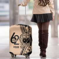 Custom Samoa Manuia le 62 Tausaga O le Tuto’atasi Luggage Cover Samoan Tatau Beige Art