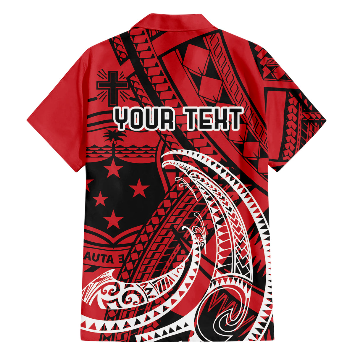 Custom Samoa Manuia le 62 Tausaga O le Tuto’atasi Family Matching Short Sleeve Bodycon Dress and Hawaiian Shirt Samoan Tatau Red Art