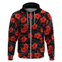 Polynesian Pride Hawaii Style With Hibiscus Hoodie Black LT9 - Polynesian Pride