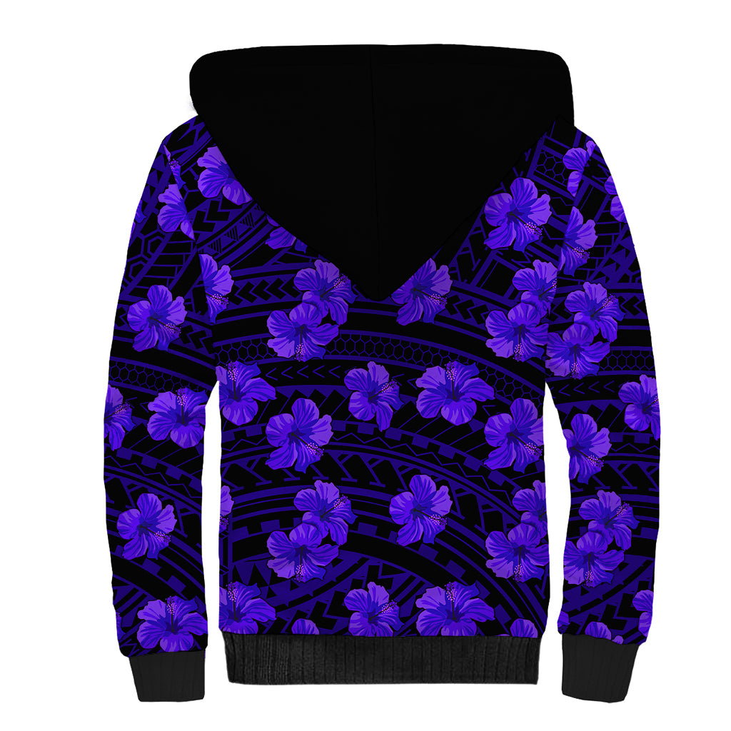 Polynesian Pride Hawaii Style With Hibiscus Sherpa Hoodie Blue LT9 - Polynesian Pride