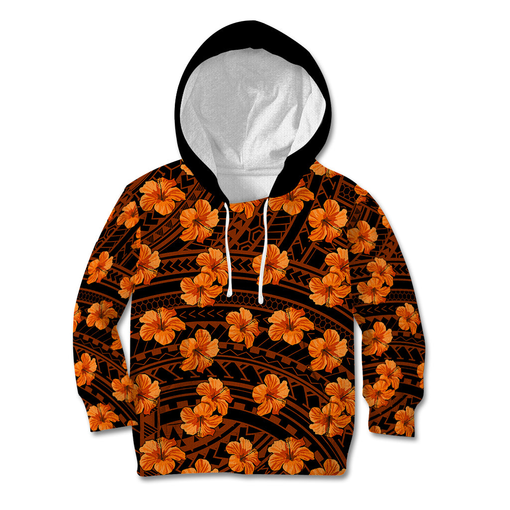 Polynesian Pride Hawaii Style With Hibiscus Kid Hoodie Gold LT9 Hoodie Gold - Polynesian Pride