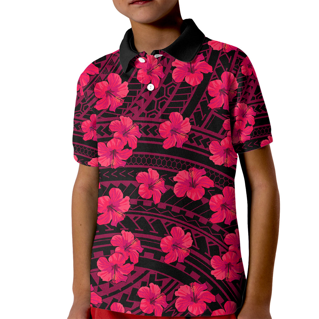 Polynesian Pride Hawaii Style With Hibiscus Kid Polo Shirt Pink LT9 Kid Pink - Polynesian Pride