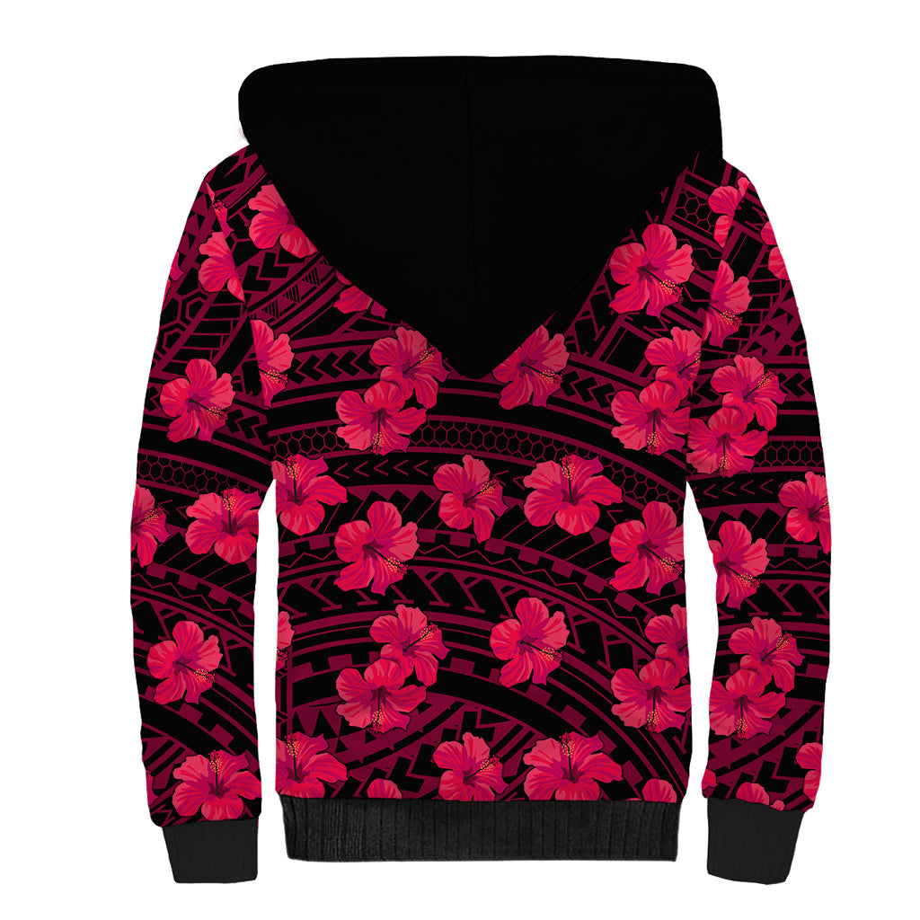 Polynesian Pride Hawaii Style With Hibiscus Sherpa Hoodie Pink LT9 - Polynesian Pride