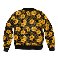 Polynesian Pride Hawaii Style With Hibiscus Bomber Jacket Yellow LT9 - Polynesian Pride