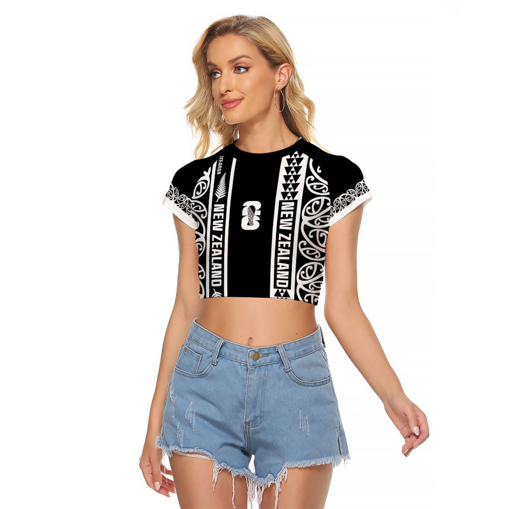 Custom New Zealand Football White Fern Supporter Raglan Cropped T Shirt