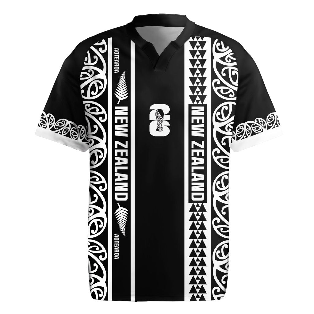 Custom New Zealand Football White Fern Supporter Rugby Jersey LT9 Black - Polynesian Pride