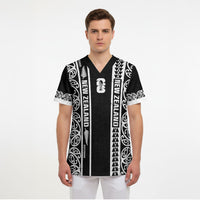 Custom New Zealand Football White Fern Supporter Scrub Top