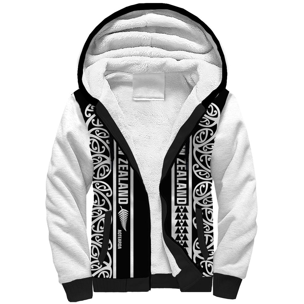 Custom New Zealand Football White Fern Supporter Sherpa Hoodie