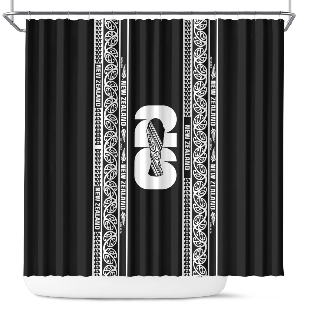 New Zealand Football White Fern Supporter Shower Curtain LT9 Black - Polynesian Pride
