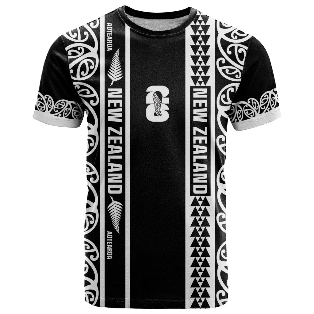 Custom New Zealand Football White Fern Supporter T Shirt LT9 Black - Polynesian Pride