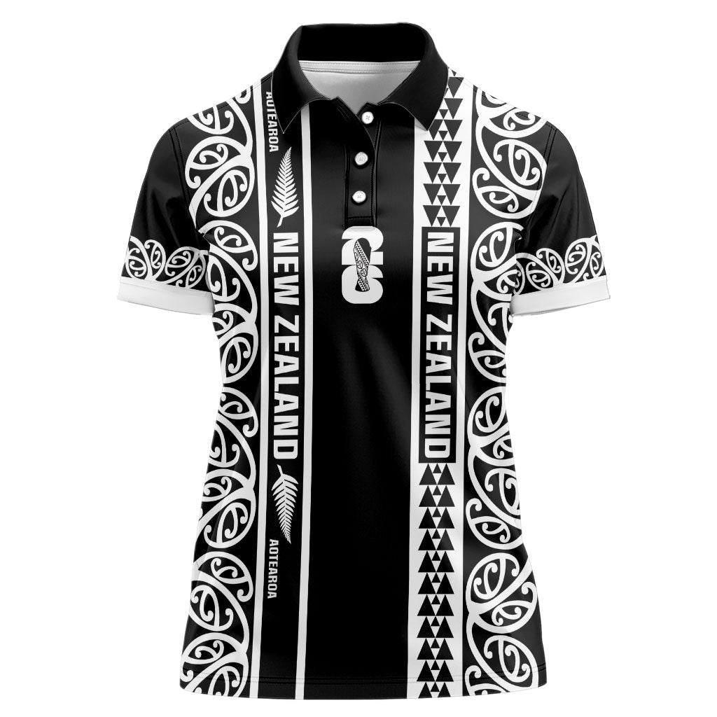 Custom New Zealand Football White Fern Supporter Women Polo Shirt