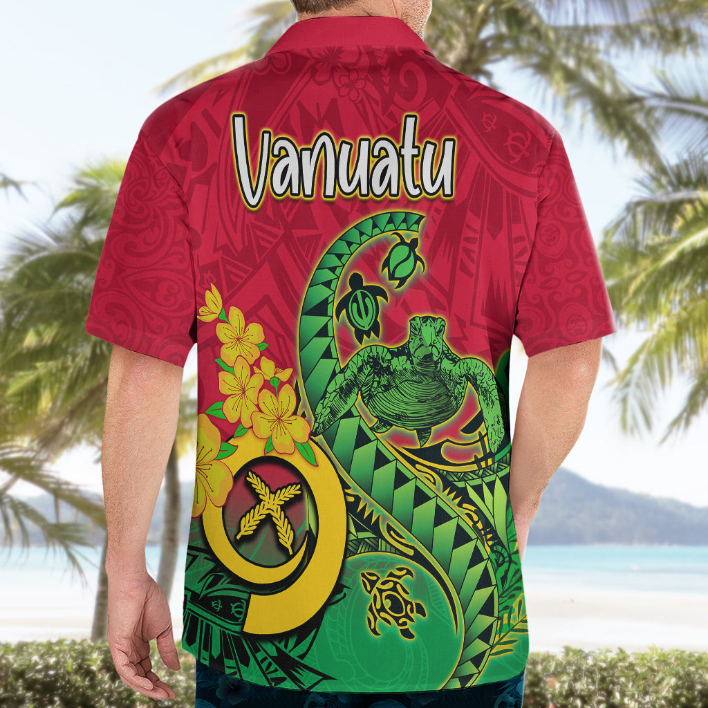 Vanuatu Islands Hawaiian Shirt Polynesian Tattoo and Sea Turtle LT9 - Polynesian Pride