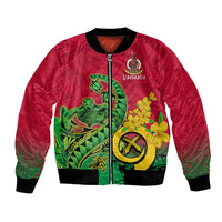 Personalised Vanuatu Islands Bomber Jacket Polynesian Tattoo and Sea Turtle LT9 Unisex Green - Polynesian Pride