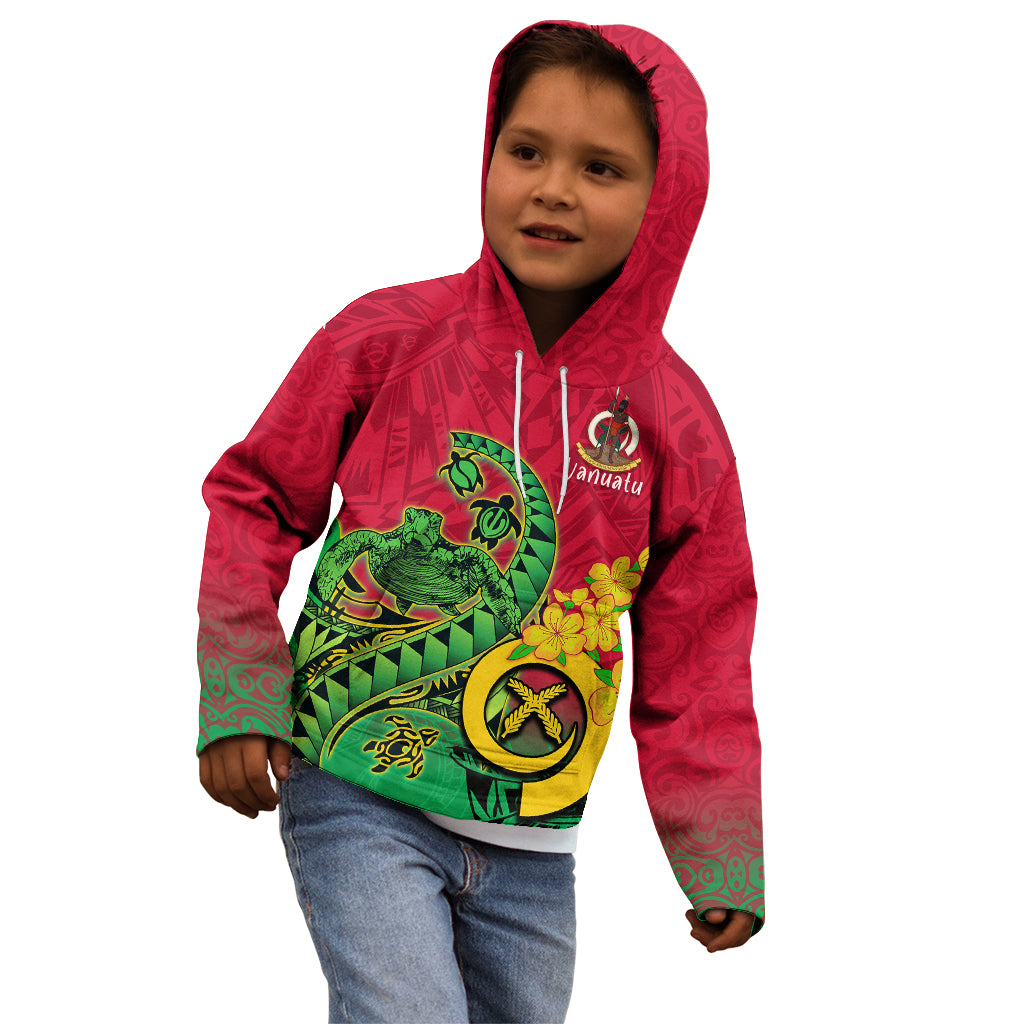 Personalised Vanuatu Islands Kid Hoodie Polynesian Tattoo and Sea Turtle LT9 - Polynesian Pride