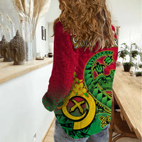 Personalised Vanuatu Islands Women Casual Shirt Polynesian Tattoo and Sea Turtle LT9 - Polynesian Pride